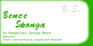 bence sponga business card